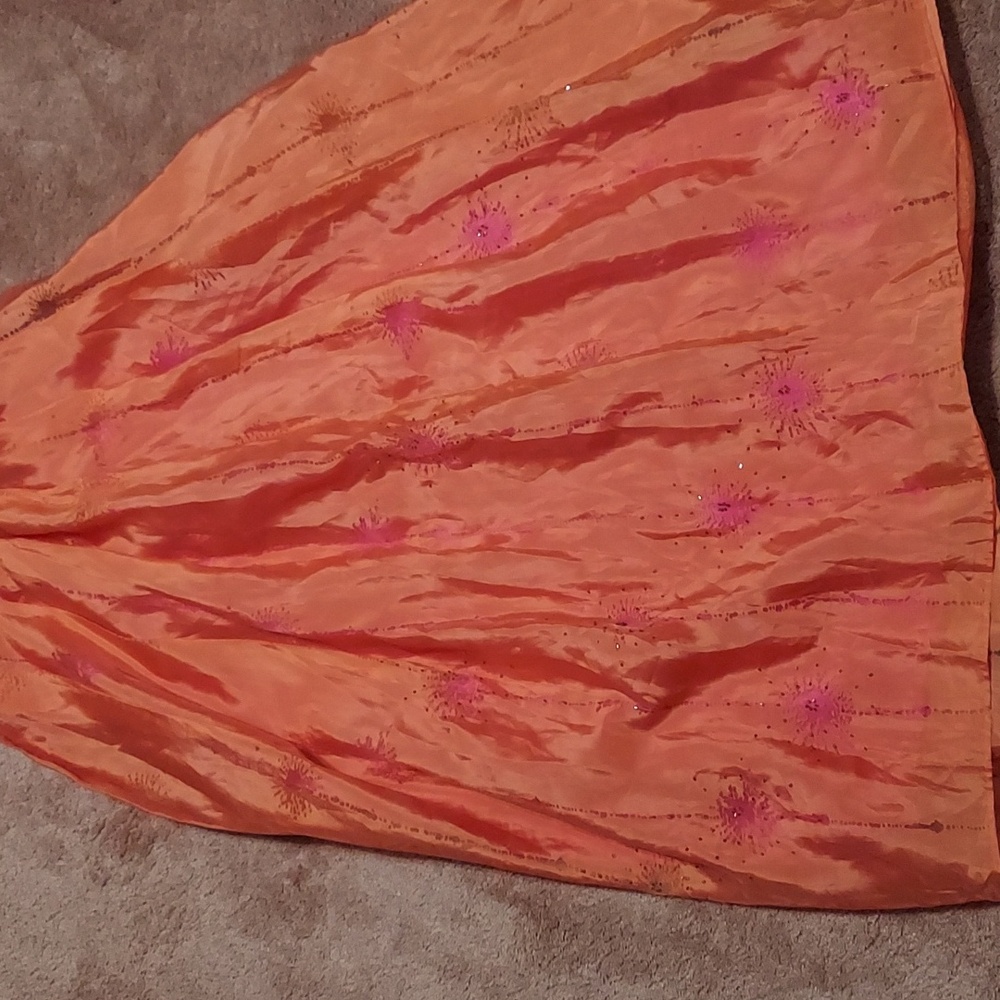 Long flowing floor length skirt